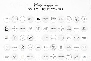 Instagram highlight covers in White, a Social Media Template by SwitzerShop