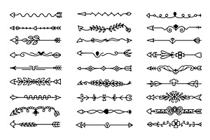 Doodle tribal arrows dividers, an Illustration by Valerie Bodnar