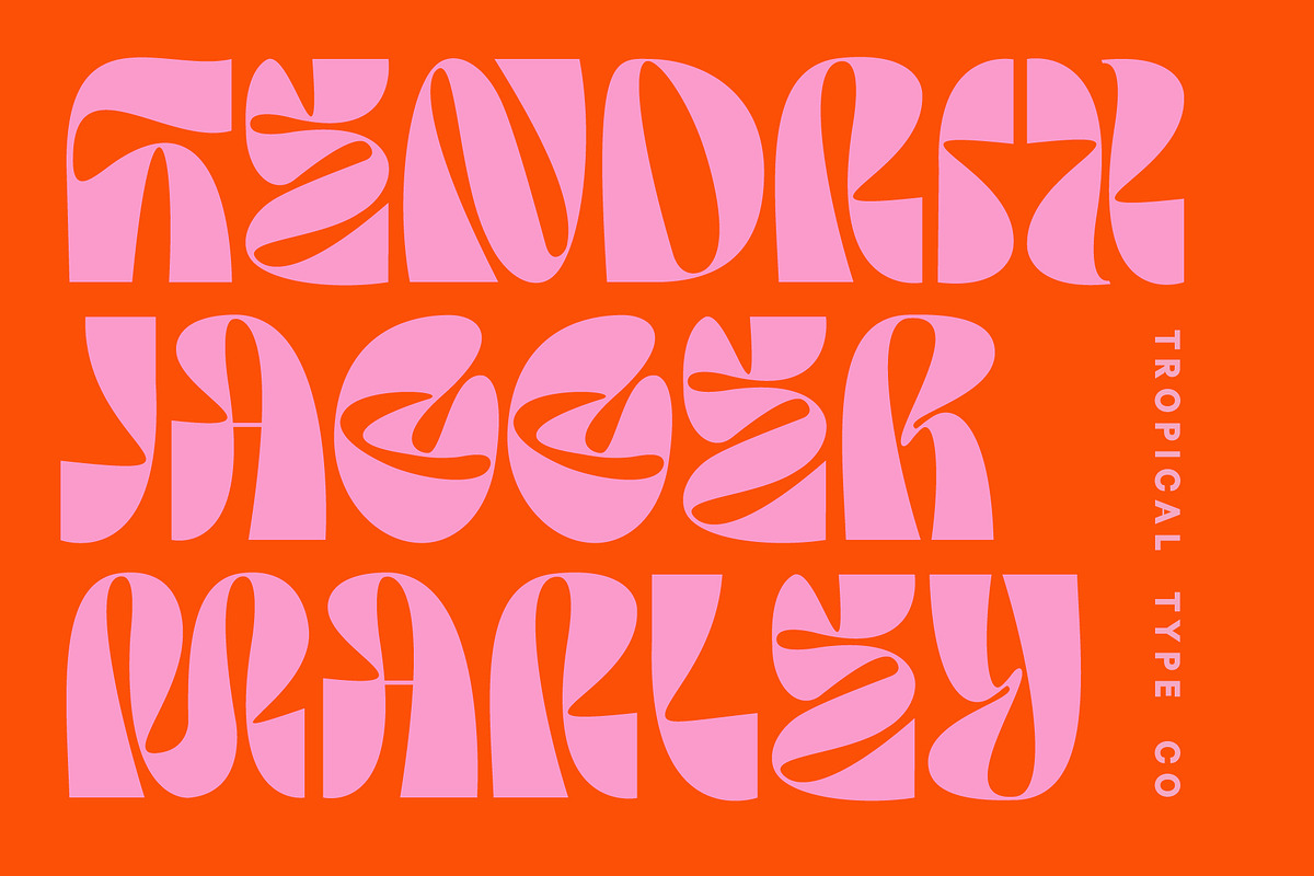 NEW WAVE - display font, a Sans Serif Font by Tropical Type (Photo 2 of 11)