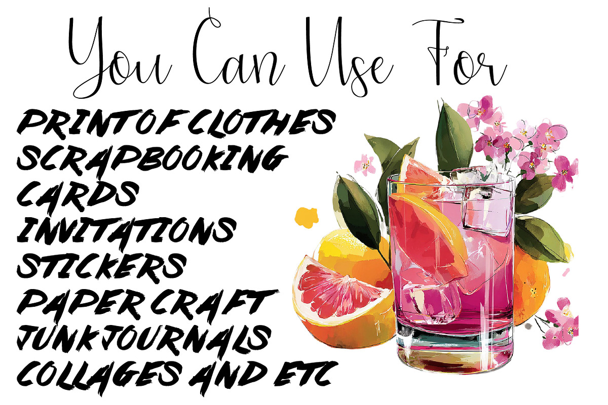 Preppy Cocktail Clipart Bundle, an Object Illustration by DreamCafeArt (Photo 6 of 6)