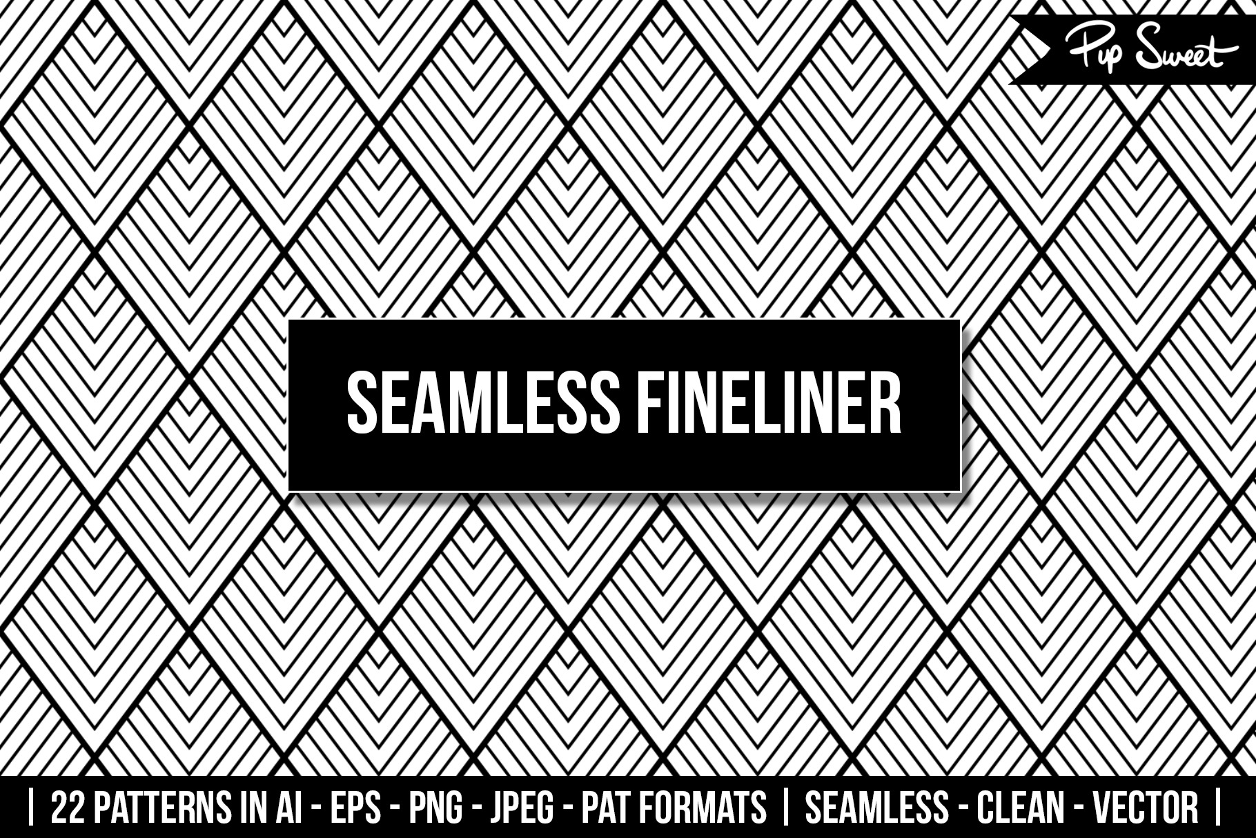 Seamless Fineliner 22 Vectors, a Pattern Graphic by Pip Sweet