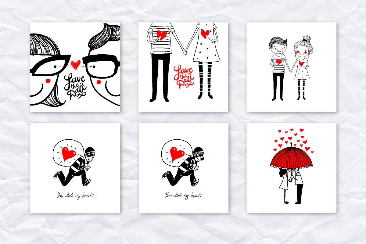Doodle cute couples, an Illustration by AnastasiaFears (Photo 2 of 5)