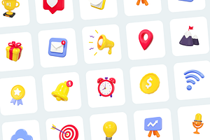 Basic 3D Icons Set