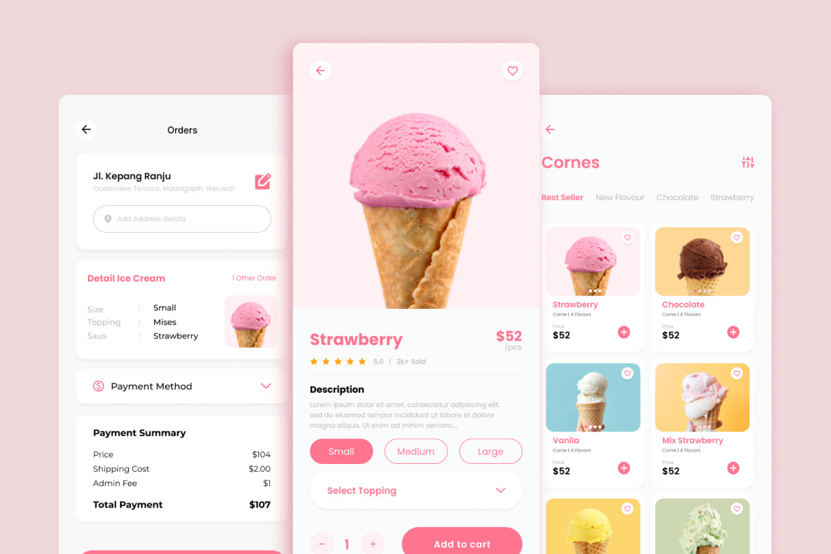 Sunday - Ice Cream Mobile App, an UI Kit Template by twinstd (Photo 3 of 4)