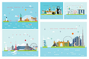 Landmarks Travel and Journey Vector, an Illustration by Noree (Thumbnail 1 of 6)