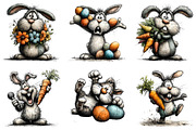 Funny Easter Bunny Clipart, an Illustration by Dream Creation (Thumbnail 2 of 7)