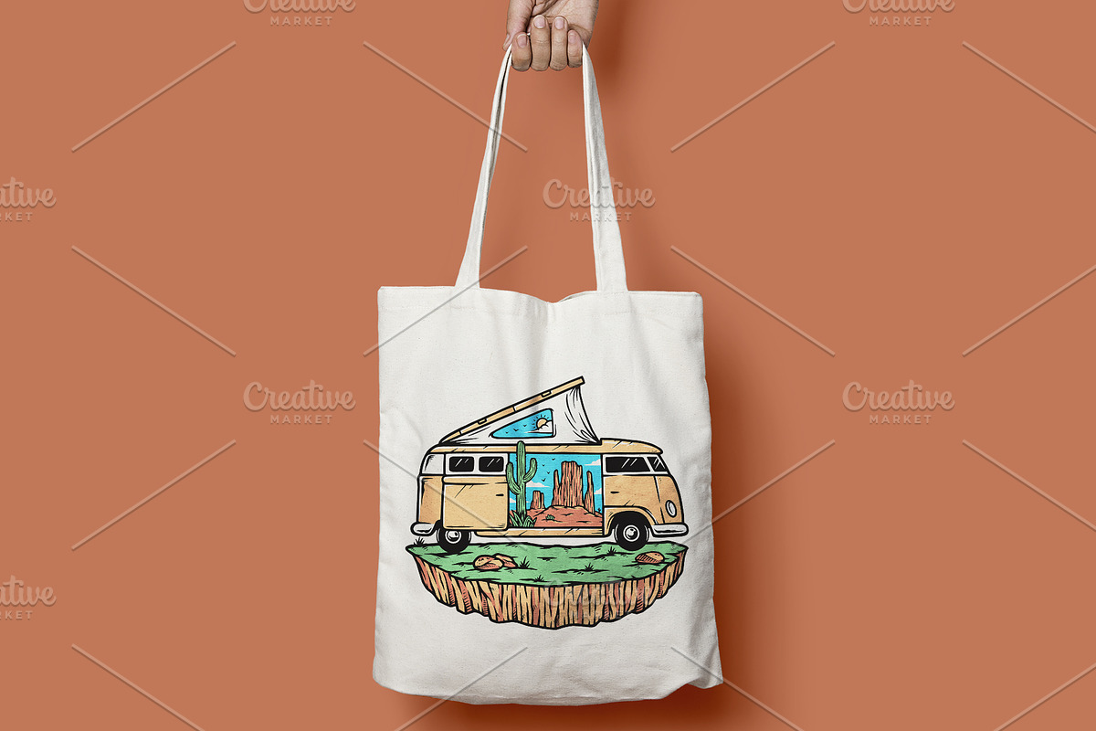 Trip to the desert in a campervan, a Transportation Illustration by gunaonedesign (Photo 5 of 7)