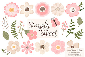 Soft Pink Flowers Clipart