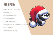 Christmas Panda. T-Shirt, PNG., an Animal Illustration by KENO Mascots (Thumbnail 8 of 8)