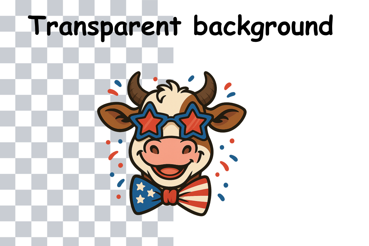 Star-Spangled Cow PNG – Sublimation, a Seasonal Illustration by Smillyy Threads (Photo 2 of 6)