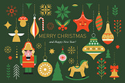 Christmas Vector Elements for Cards, a Seasonal Illustration by lenlis (Thumbnail 1 of 6)