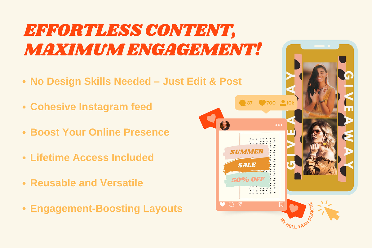 Bold Instagram Post Templates, a Social Media Template by HellYeahDesigns