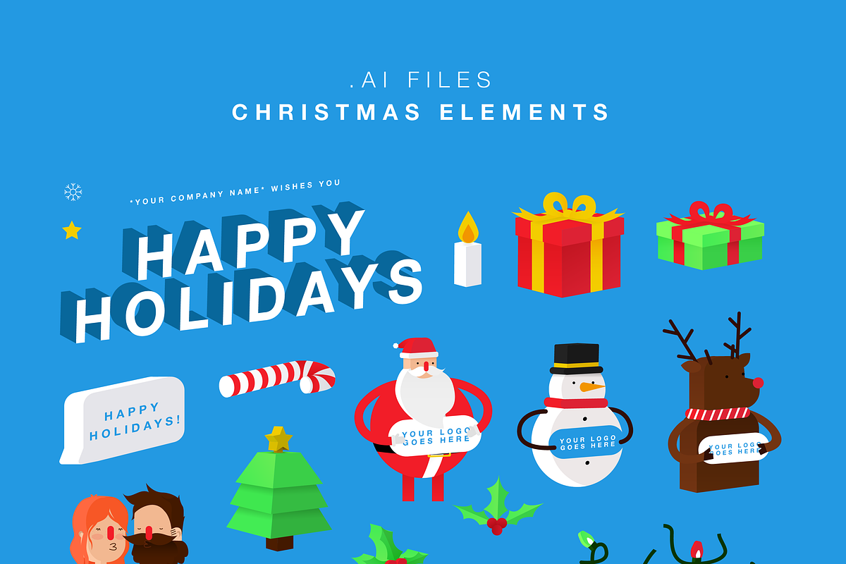 Holiday Facebook Pack, an Illustration by Good Laab (Photo 2 of 3)