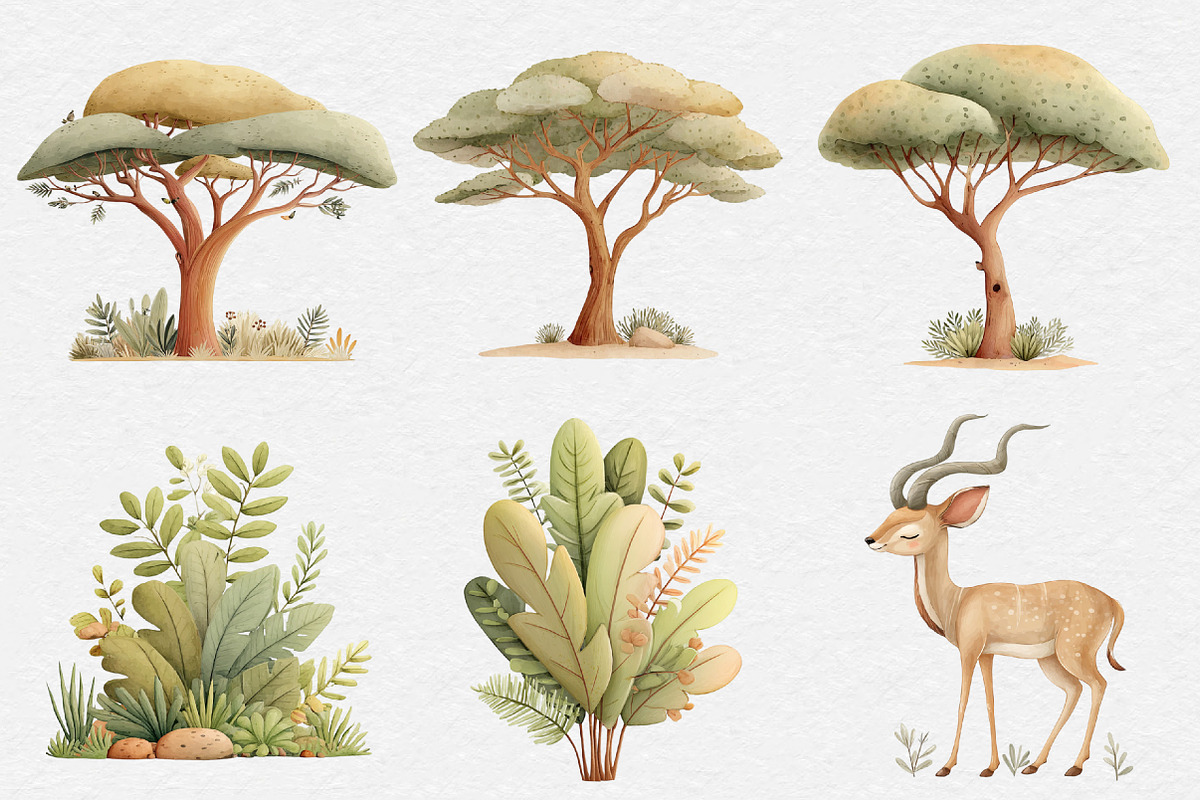 Whimsical Forest Clipart, an Illustration by DreamCafeArt (Photo 8 of 8)