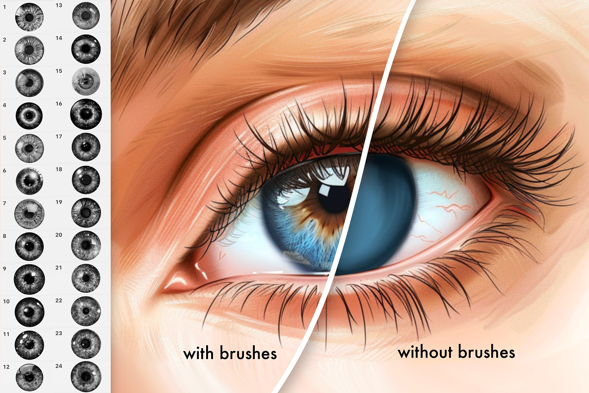 Procreate Eye Irises face brushes, a Brush Add-On by Revabrush (Photo 6 of 10)