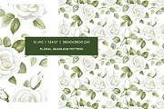 Watercolor white flowers patterns, a Pattern Graphic by Art and Funny (Thumbnail 7 of 7)