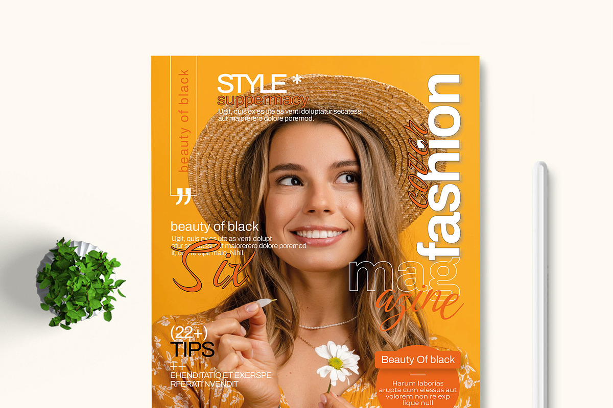 Fashion Magazine Cover Template, a Magazine Template by MightyDesign (Photo 2 of 8)