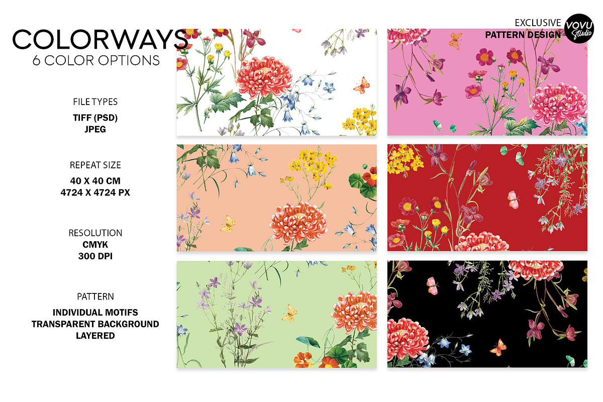 Wild floral Seamless Pattern Design, a Pattern Graphic by VOVU Studio (Photo 2 of 12)