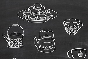 Teatime Clip Art, Tea Party Graphics