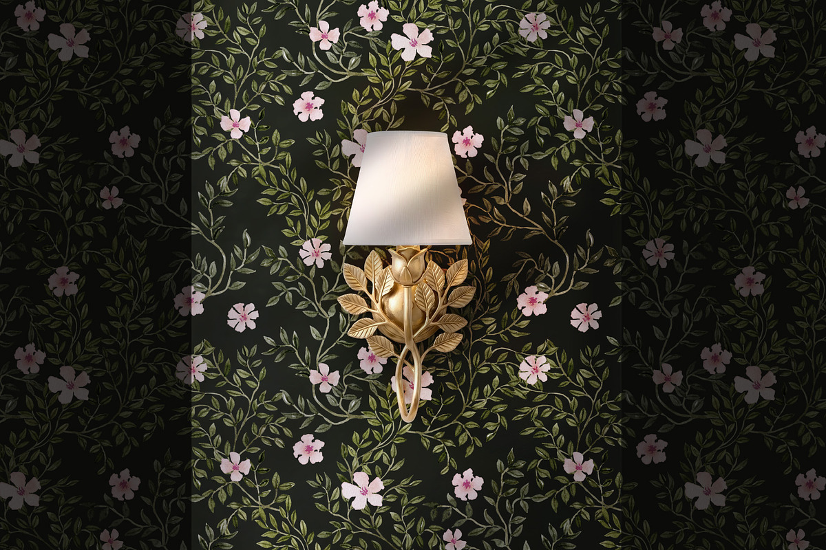 Dark Vine Watercolor Pattern, a Wallpaper Graphic by Webvilla Studio (Photo 6 of 6)