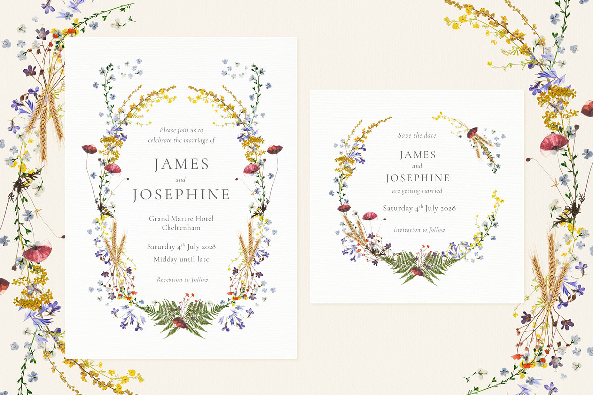 Vintage Floral Wedding Invite Bundle, an Invitation Template by Wedding Whippet (Photo 2 of 10)