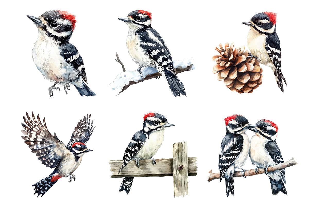 Downy Woodpecker Clipart, Woodpecker, an Illustration by SinaCreation (Photo 3 of 4)
