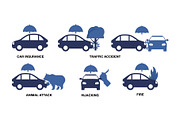 Car insurance coverage icons, a Transportation Illustration by Yayasya (Thumbnail 1 of 3)