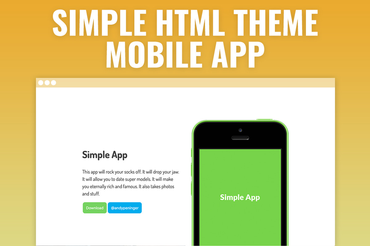 Simple App - HTML Template, a HTML Template by ANDYPATH SHOP