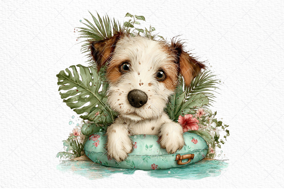 Whimsical Summer Dogs Clipart, an Illustration by Craft Nest (Photo 9 of 11)