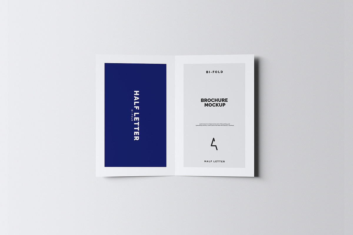 Half Letter Bi-Fold Brochure Mockup, a Print Template by AlkStudio (Photo 4 of 10)