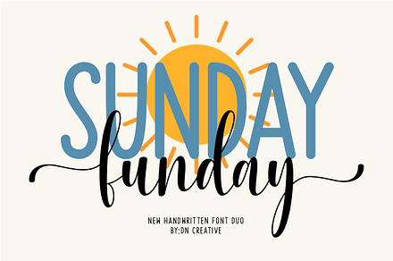 Sunday Funday Duo, a Script Font by DN Creative