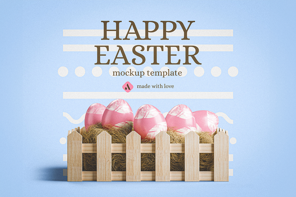 Happy Easter Mockup Template, an Advertising Mockup by Se٧enStudio (Photo 2 of 2)