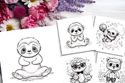 Sloth Coloring Pages for Kids, a Business Card Template by LA Design (Thumbnail 7 of 9)