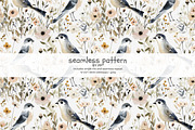 watercolor bird seamless pattern, a Pattern Graphic by Pink Studio Art (Thumbnail 1 of 4)