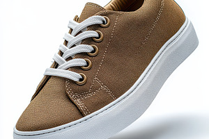 Brown Canvas Sneaker with White Sole, a Beauty & Fashion Photo by Pixeness Studio