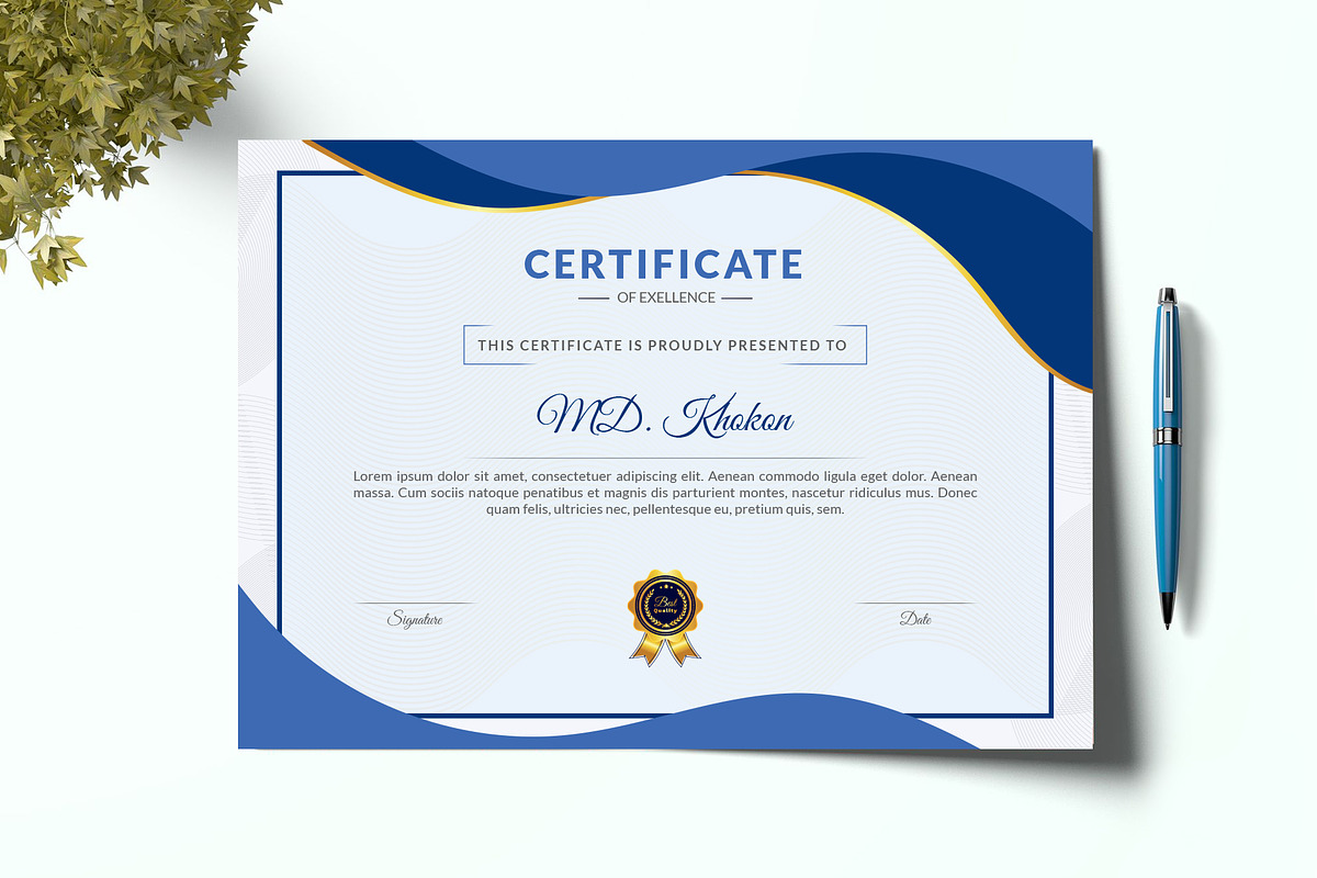 Creative Certificate Design Template, a Stationery Template by MRI STUDIO