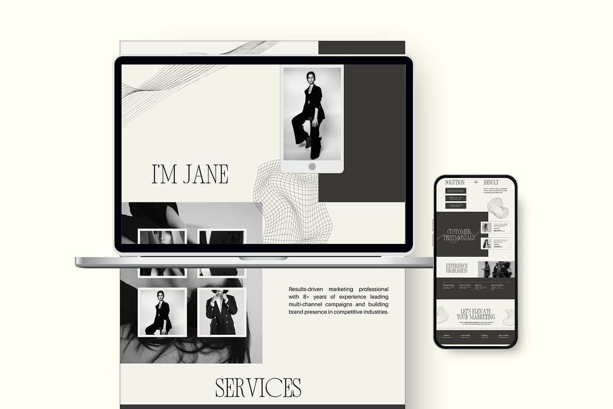 Portfolio Canva Website Template, a Landing Page Template by Anna Design Studio (Photo 8 of 8)