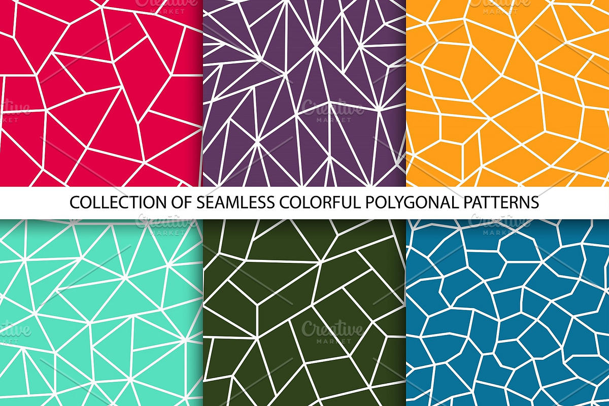 Color seamless polygon patterns, a Pattern Graphic by ExpressShop (Photo 1 of 5)