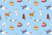 Christmas cats seamless patterns, a Pattern Graphic by Good Studio (Thumbnail 5 of 18)