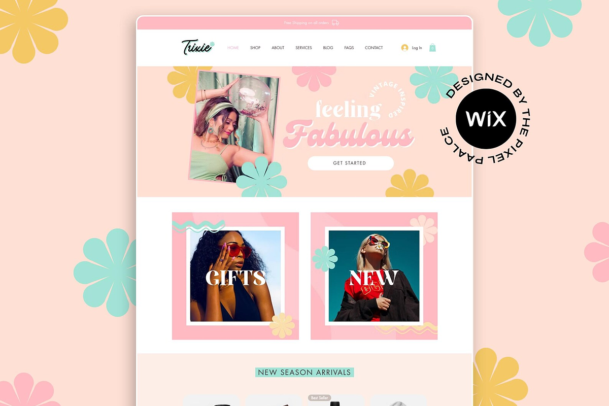 Wix Website Template Bright Retro, a Wix Template by The Pixel Palace (Photo 1 of 10)