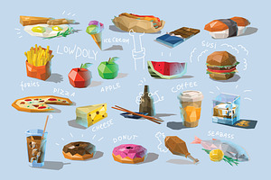 Vector set of food icons 
