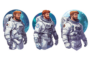 Astronaut Characters. Male Brutal