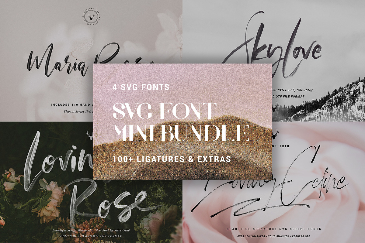 SAVE 50% - SVG Script Font Bundle