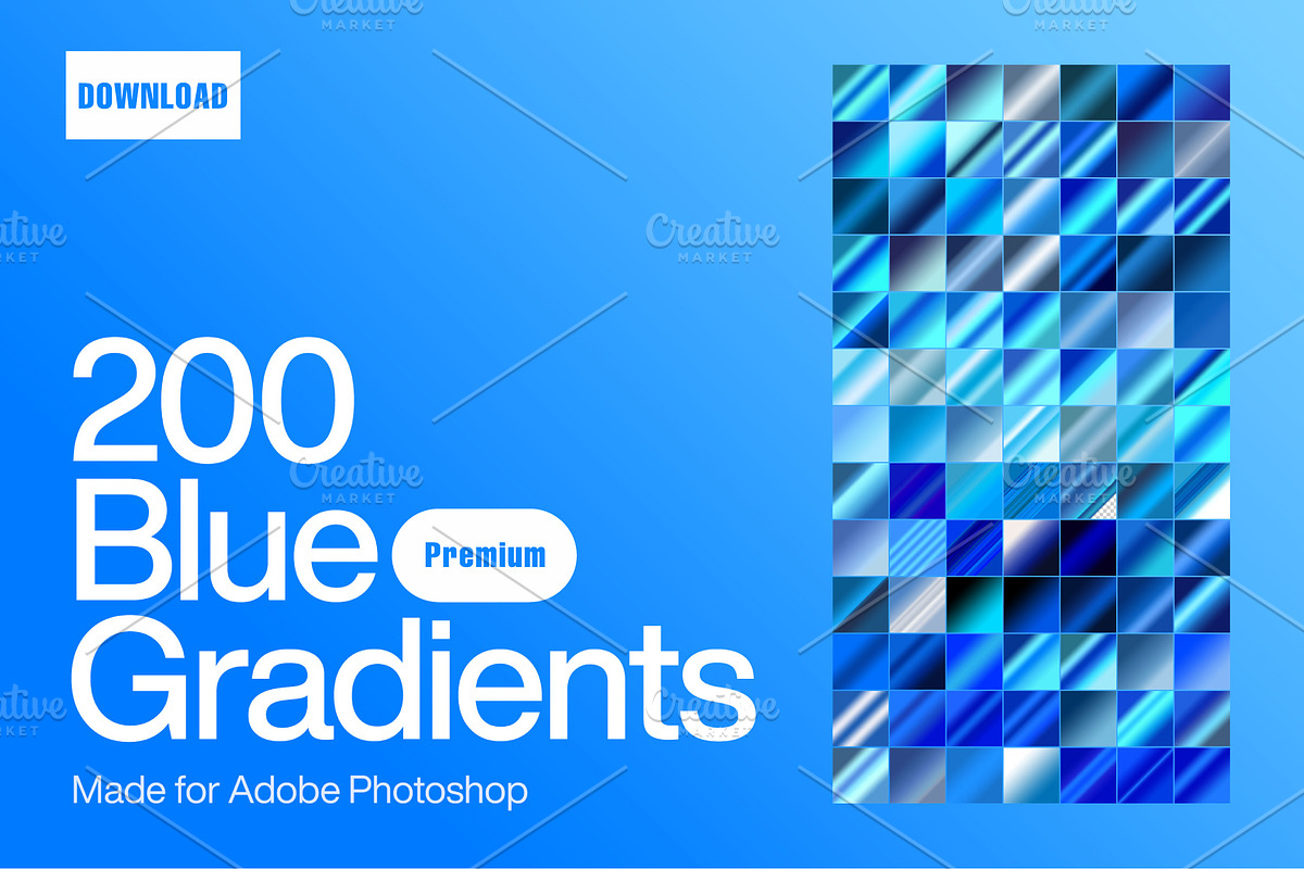 200 Blue Gradients download, a Texture Graphic by PremiumMockup (Photo 1 of 2)