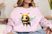 Watercolor Spring Bee Clipart Bundle, an Illustration by Canvas Craft (Thumbnail 4 of 7)