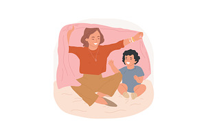Happy together isolated cartoon, a Person Illustration by Visual Generation