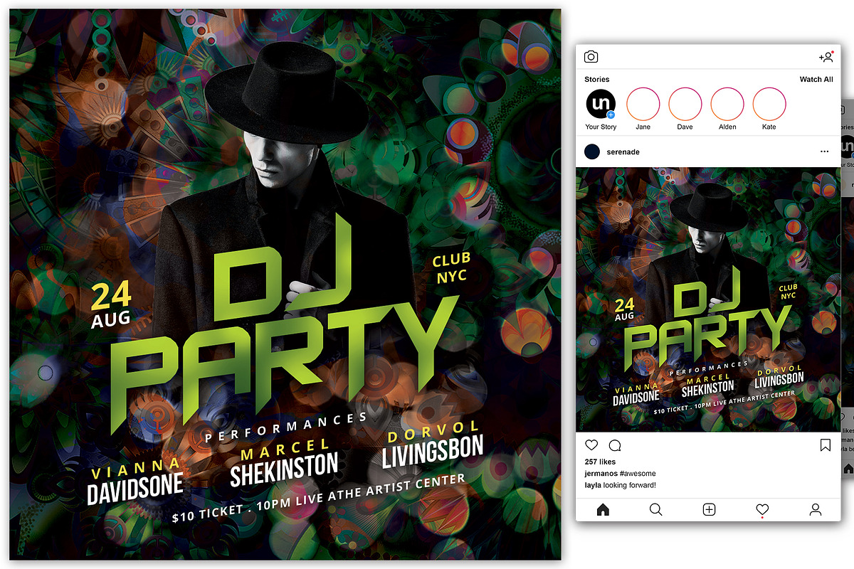 DJ Party Flyer, a Flyer Template by KiraYamato Design Studio