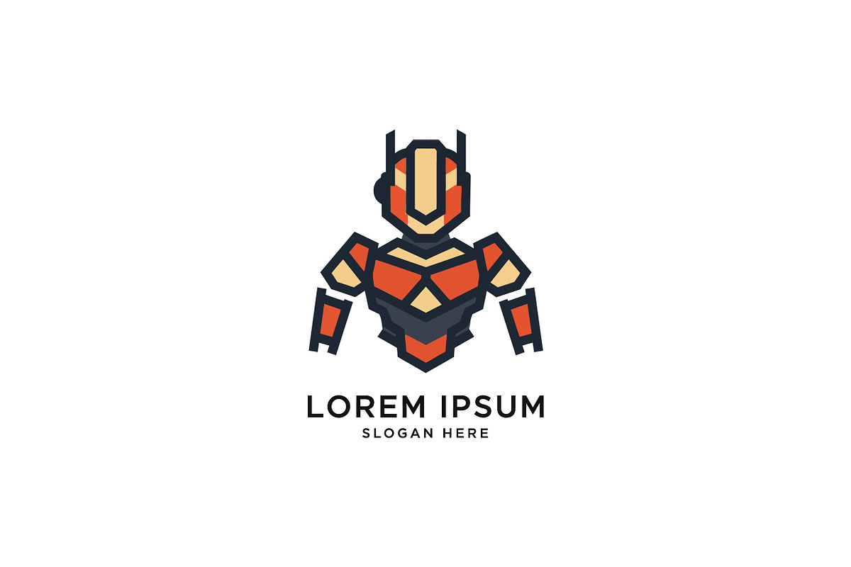 Futuristic robot character in bold c, an Illustration by designvectx