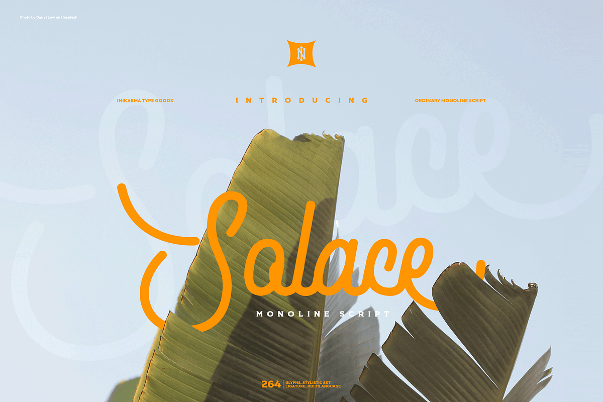 SOLACE MONO - Monoline Script, a Script Font by INIKARMA TYPE GOODS (Photo 1 of 10)