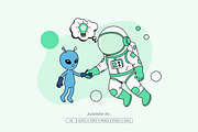 Space Contact Alien Astronaut, an Education Illustration by Partikusi Design (Thumbnail 2 of 3)